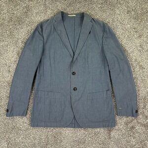Boglioli Blue Two Button Blazer Jacket Men 52 Italy Made Sport Coat Professional